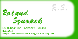 roland sznopek business card